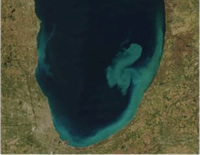 Image of Lake Michigan algal plume
