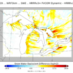 map of great lakes showing colors of model output
