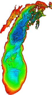 Lake Michigan bathymetry map