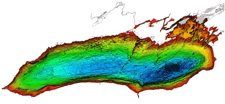 Lake Ontario bathymetry map