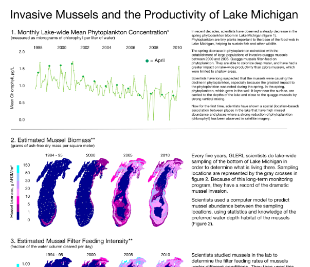 Invasive Mussels and the Productivity of Lake Michigan – infographic