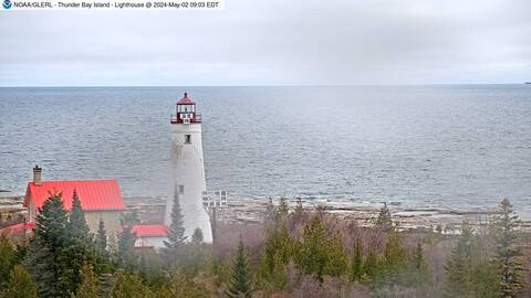 [Live Webcam Image from Thunder Bay Island, MI Met Station Camera 1]