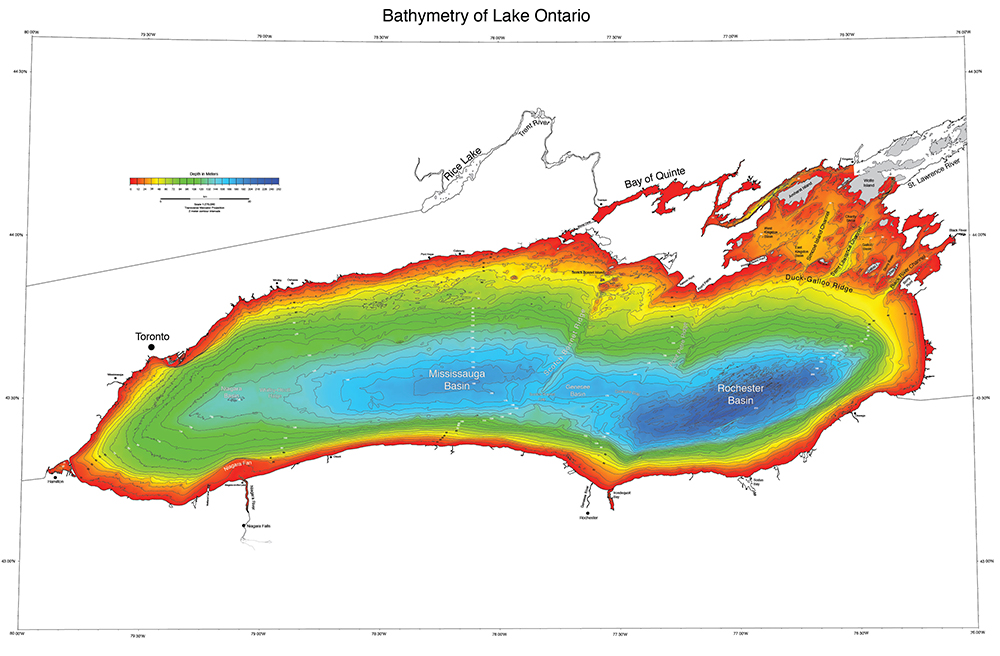 Bathymetry of Lake Ontario, click to open JPG