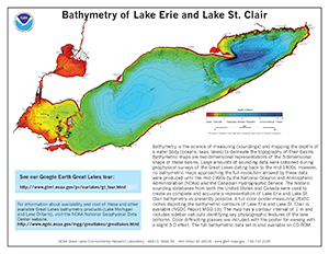 Bathymetry of Lake Erie and Lake St. Clair, click to open PDF