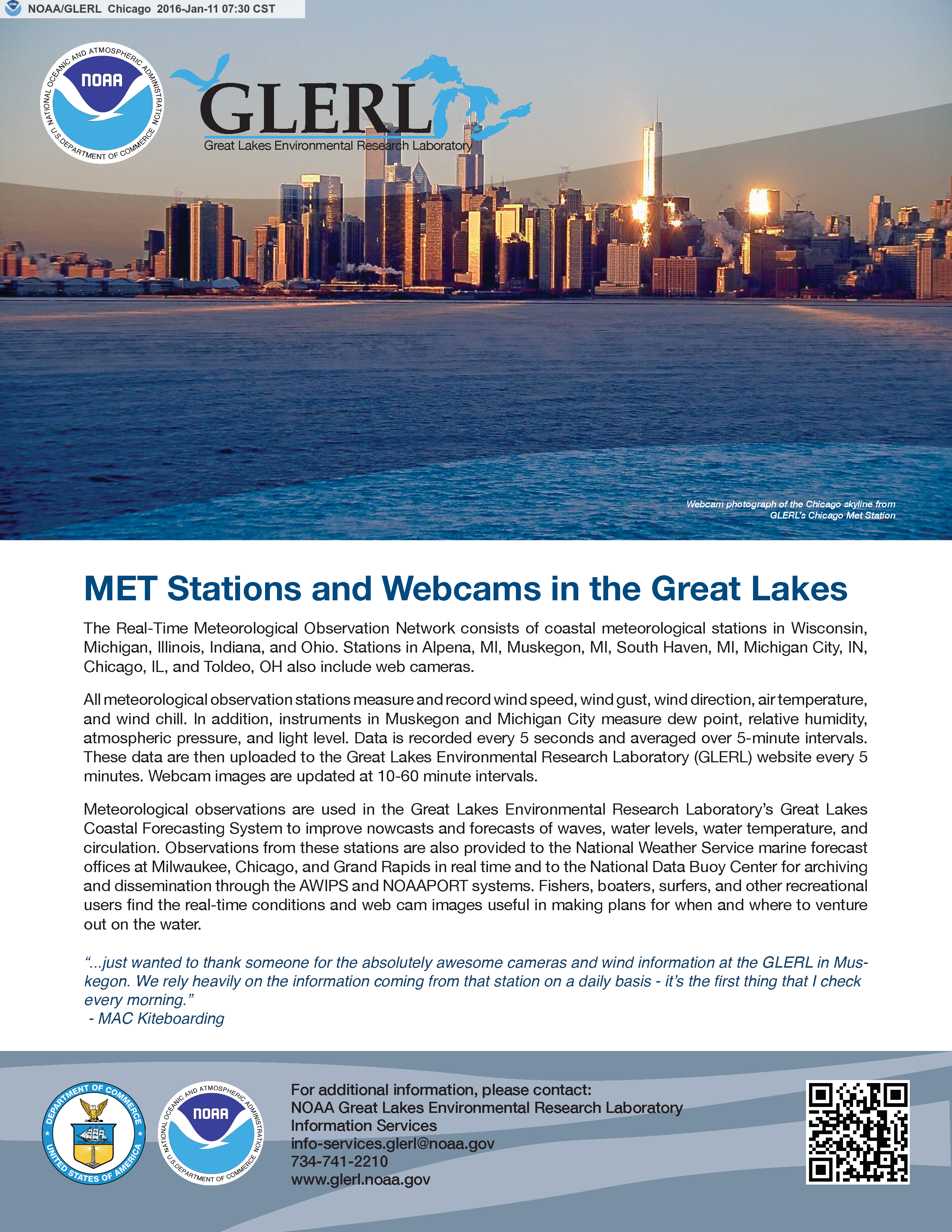MET Stations and Webcams in the Great Lakes, click to open PDF
