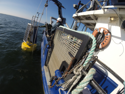 image of RECON buoy deployment in Lake Michigan